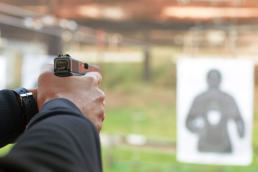 Shooting Pistol at Range - License to Carry - Concealed Carry - Houston Texas - Houston Texas License to Carry Online Course HOUSTON TEXAS LTC​